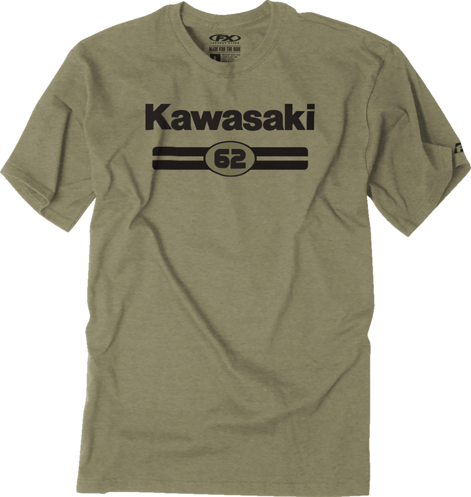 FACTORY EFFEX Kawasaki Sixty Two T-Shirt - Heather Olive - Medium 27-87122