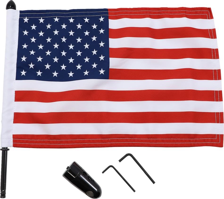 PRO PAD Flag Mount - Pinnacle Luggage Rack - 13" Pole - 10" X 15" Flag BRFM-RDHB51IN15