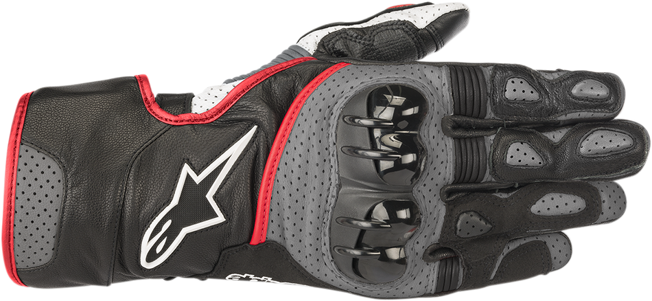 ALPINESTARS SP-2 V2 Gloves - Black/Gray/Fluo Red - Small 3558218-1130-S