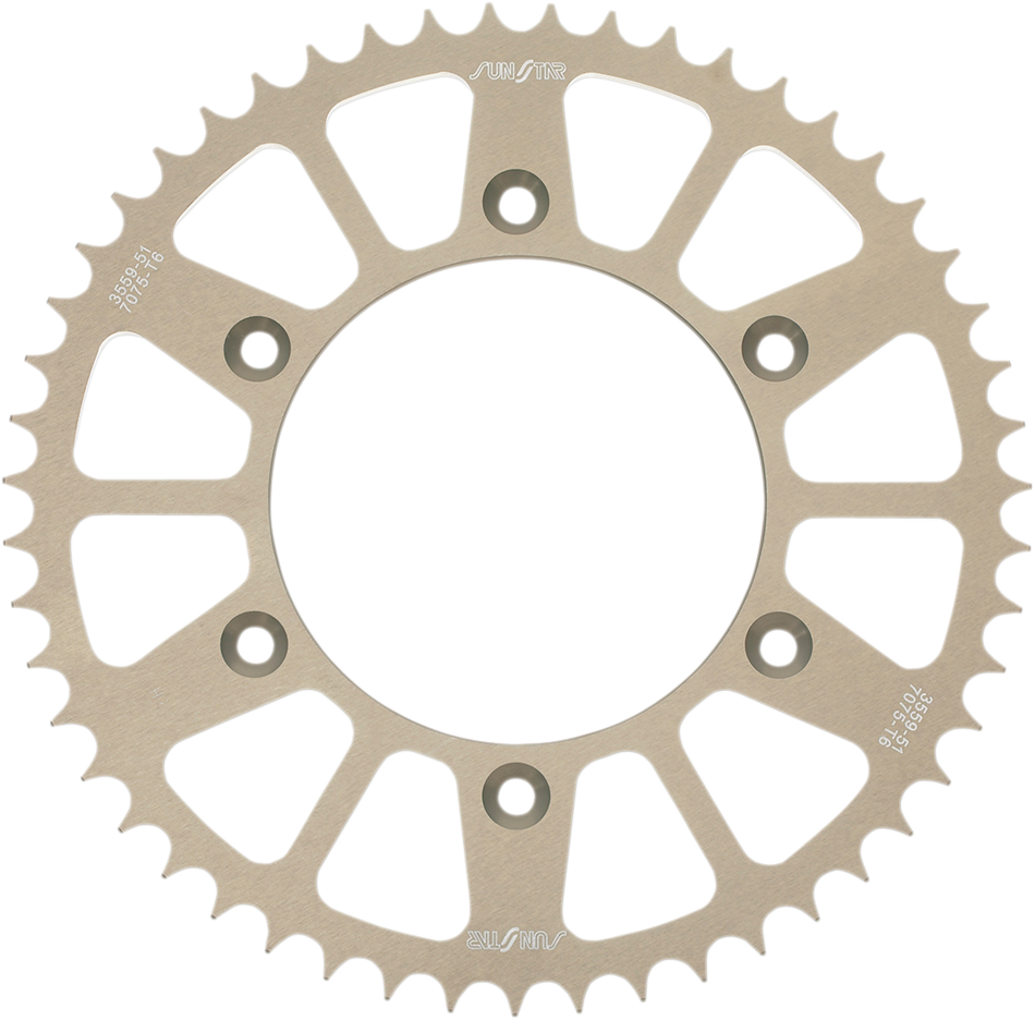 SUNSTAR SPROCKETS Rear Sprocket - 51 Tooth - Honda - Gold 5-355951