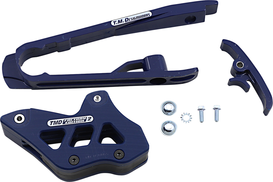 T.M. DESIGNWORKS Chain Guide/Slider - KTM/Husqvarna - Blue DCK-KT3-BL2