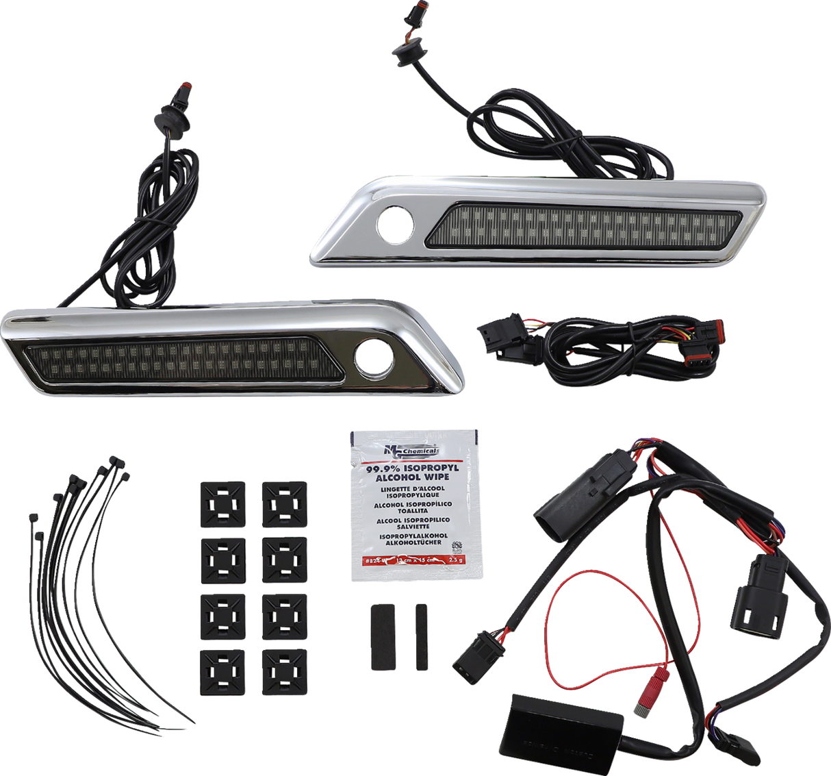 Luz de pestillo CUSTOM DYNAMICS - Alforja - Color dual - Ahumado - Cromado CD-SBL-DC-SC 