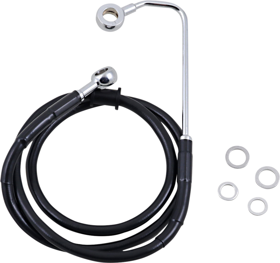 DRAG SPECIALTIES Brake Line - +6" - Black - '15-'17 Softail 618299-6BLK