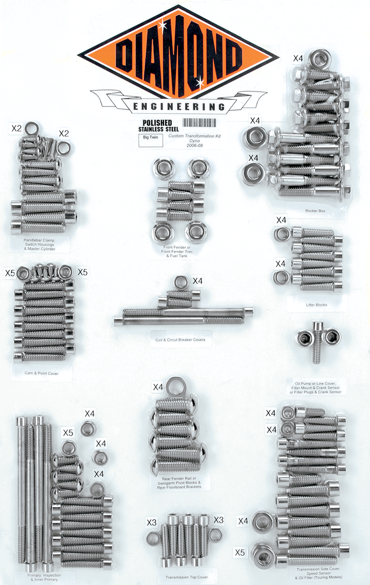 DIAMOND ENGINEERING Bolt Kit - Transformation - Dyna DE6029HP