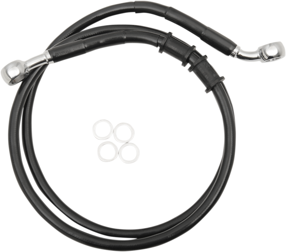 DRAG SPECIALTIES Brake Line - Front - +2" - Black - XL 614771-2BLK