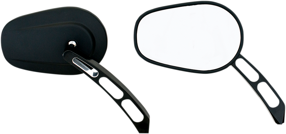 RIVCO PRODUCTS Mirror - Thru-Mount - Side View - Oval - Black MV305