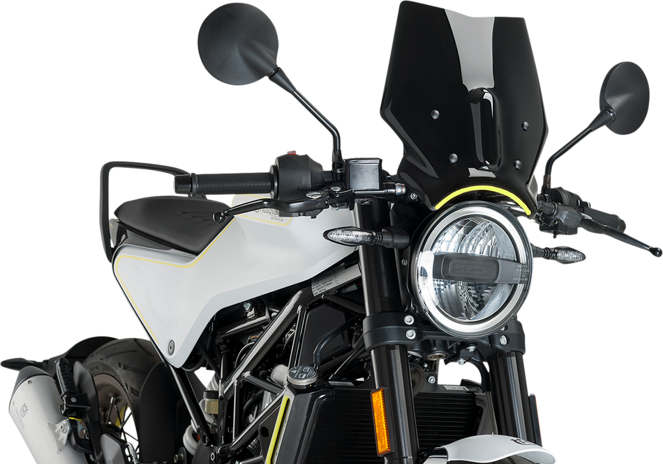 PUIG HI-TECH PARTS New Generation Windscreen - Black - Husqvarna 9702N