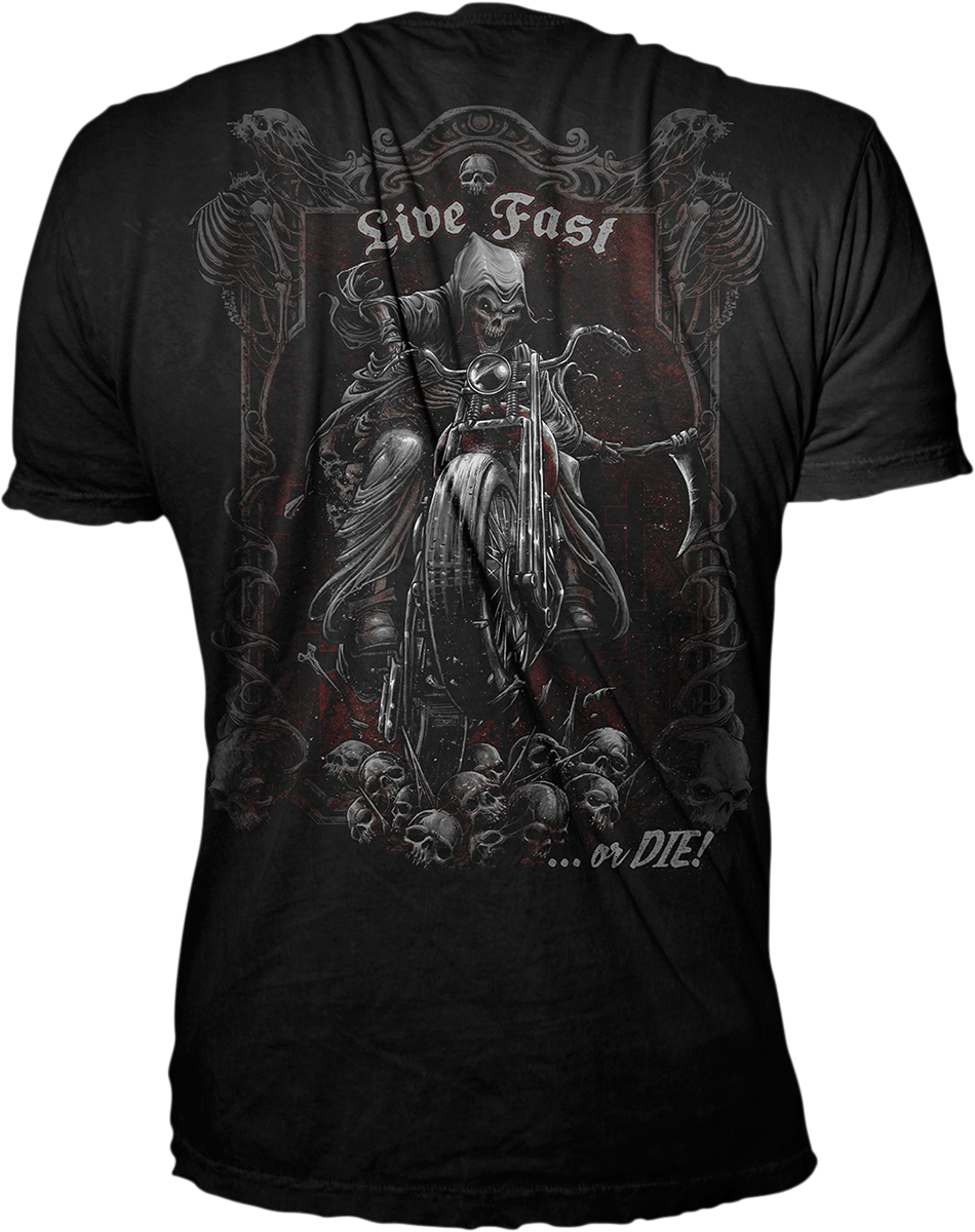 LETHAL THREAT Live Fast Reaper T-Shirt - Black - XL LT20855XL