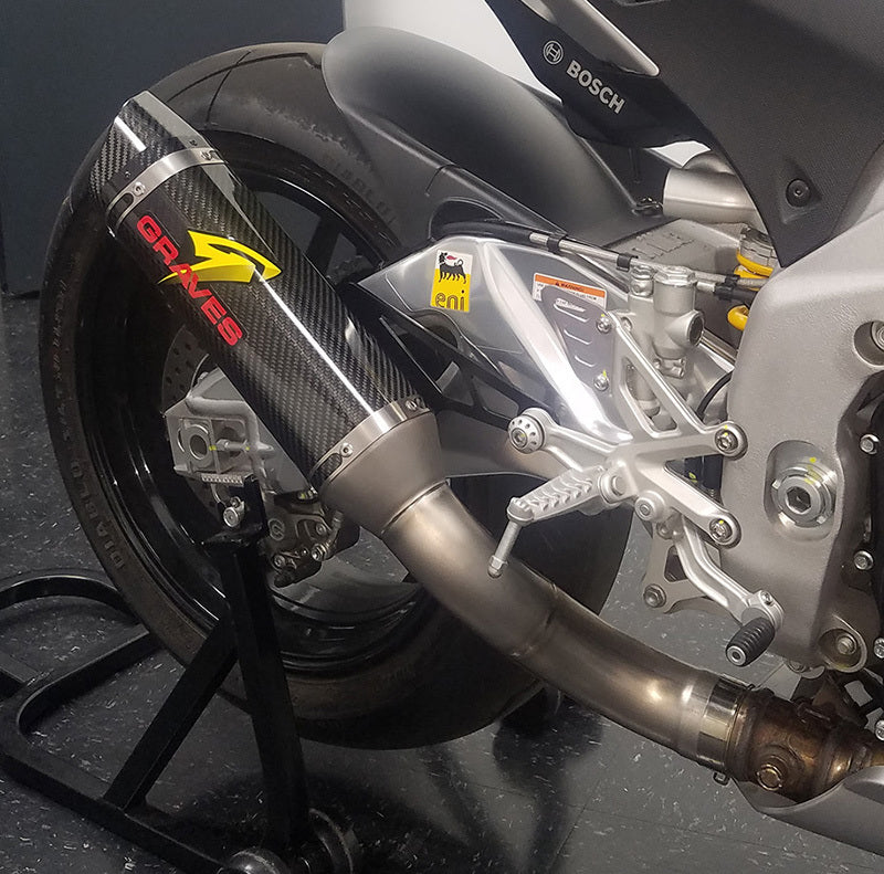 Graves motorsports aprilia rsv4 cat eliminator exhaust