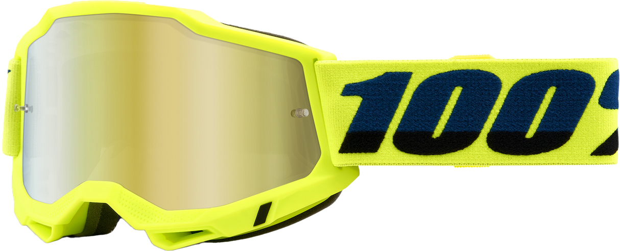 100% Accuri 2 Goggle Fluo Yellow Mirror Gold Lens 50014-00003
