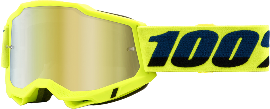 100% Accuri 2 Goggle Fluo Yellow Mirror Gold Lens 50014-00003