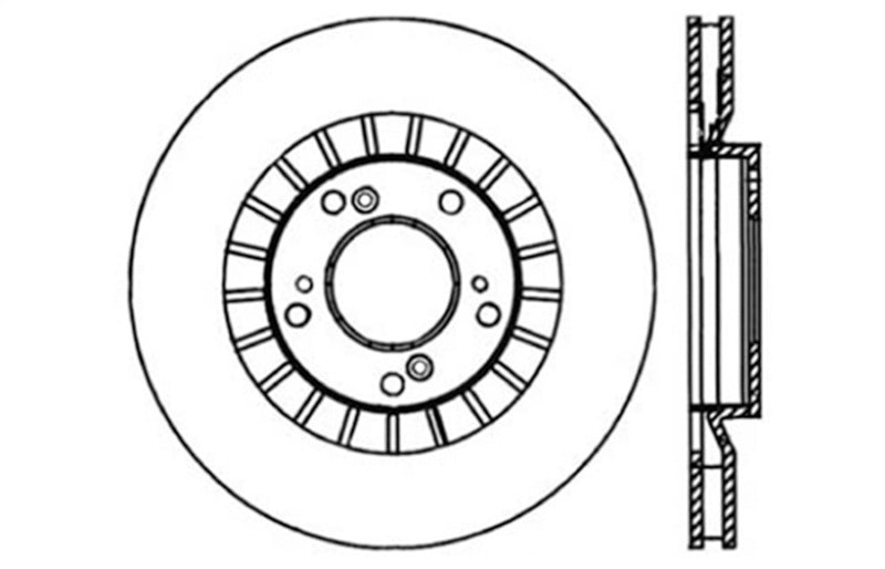 StopTech 00-09 S2000 Slotted & Drilled Left Front Rotor 127.40048L