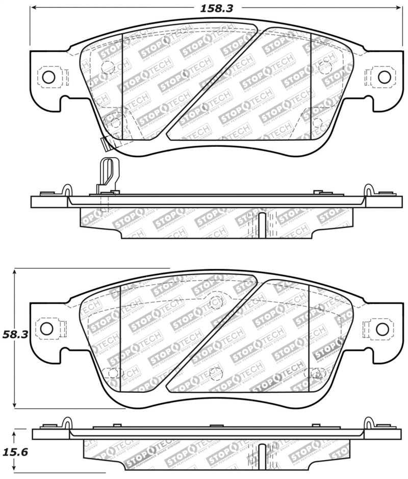 StopTech Performance 07-08 Infiniti G35 2WD Sedan / 08 Infiniti G37 Coupe Front Brake Pads 309.1287