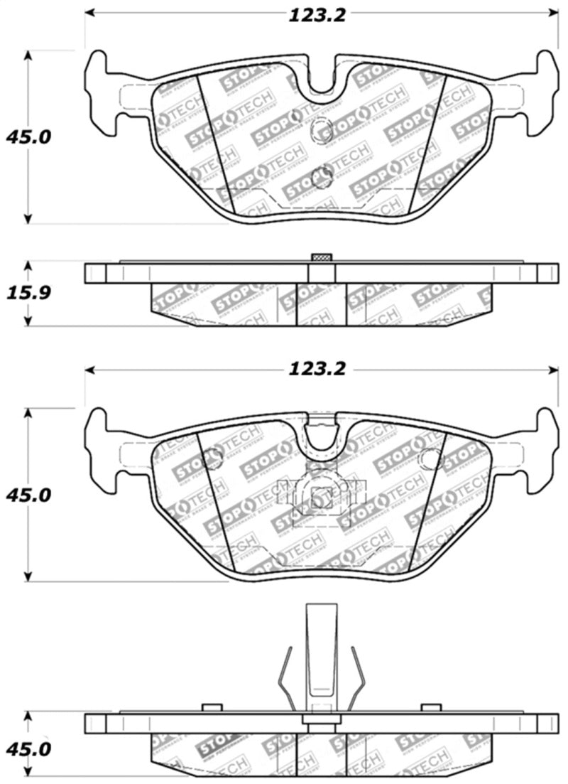 StopTech Performance 01-02 BMW Z3 / 03-09 Z4 / 10/90-07 3 Series / 99-09 Saab 9-5 Rear Brake Pads 309.0692