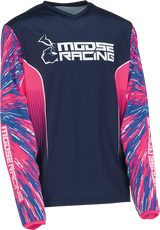 Camiseta juvenil MOOSE RACING Agroid - Rosa/Azul - Grande 2912-2259 
