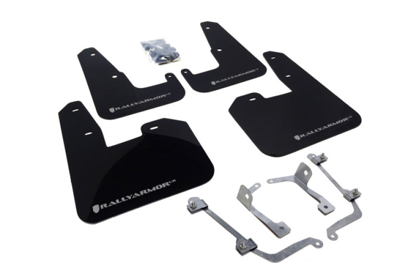 Rally Armor 08-11 Subaru STI (Hatch Only) / 11-14 WRX (Hatch Only) Black UR Mud Flap w/ Silver Logo MF15-UR-BLK/SIL