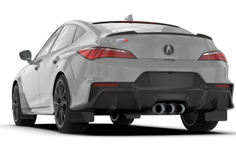 Rally Armor 23-24 Acura Integra + Integra A-Spec Black UR Mud Flap W/White Logo (No Drilling Req.) MF109-UR-BLK-WH