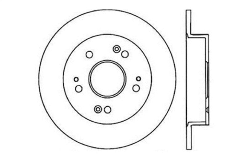 StopTech 06-07 Acura CSX (Canada) / 06-09 Honda Civic / 97-01 Prelude Drilled Right Rear Rotor 128.40040R