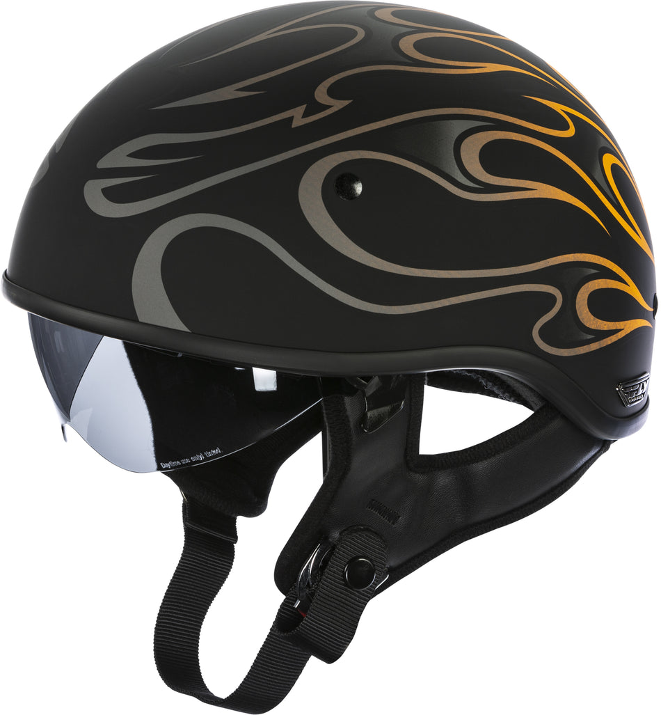 FLY RACING .357 Flame Half Helmet Matte Orange Md 73-8204-3