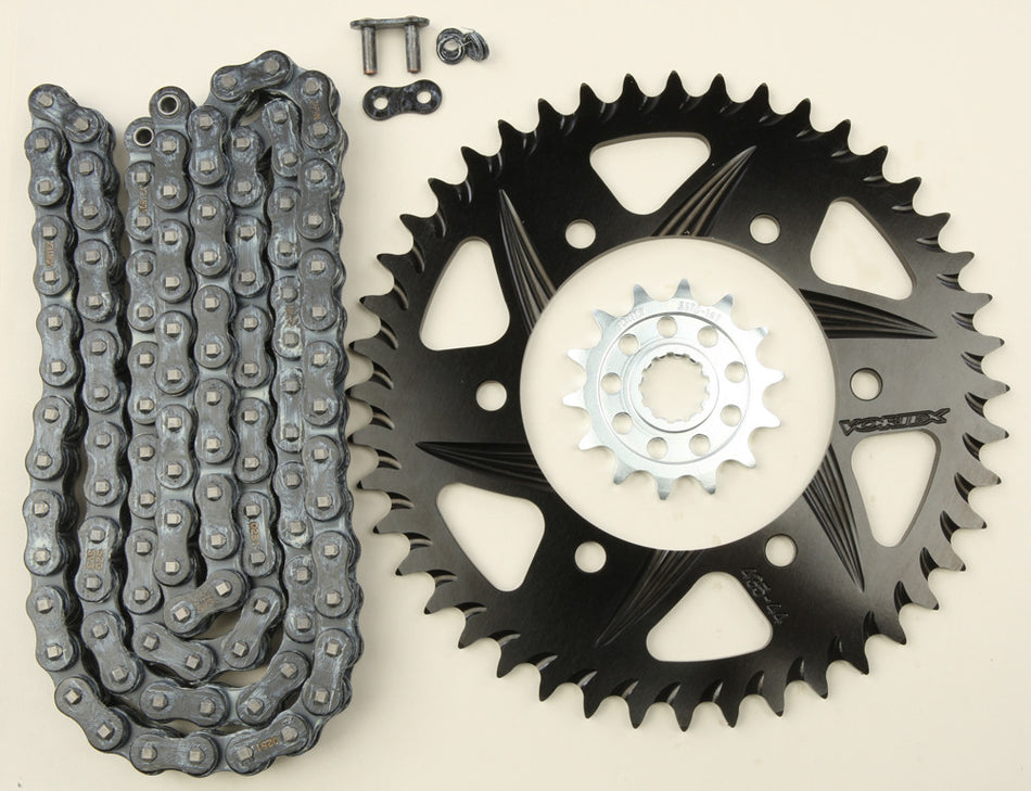 VORTEX Sprocket/Chain Kit Stl/Alu 14/44t Blk Sx3 520-112l Blk CK6381