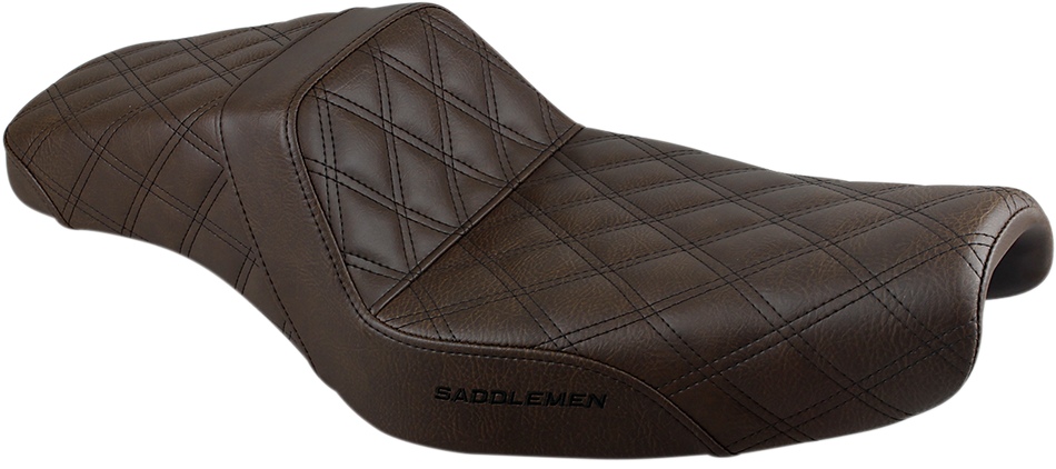 SADDLEMEN Asiento elevador - Costura de celosía completa - Marrón - XL 807-11-175BR