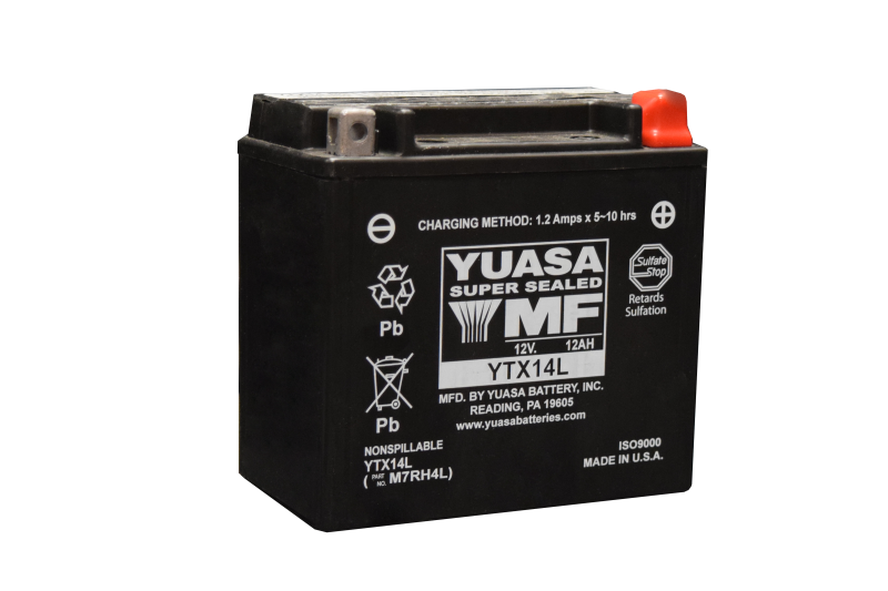 Yuasa YTX14L Maintenance Free AGM 12 Volt Battery YUAM7RH4L