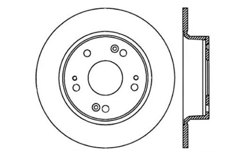 StopTech 04-08 Acura TSX / 03-07 Honda Accord SportStop Slotted & Drilled Left Rear Rotor 127.40055L