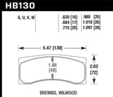 Hawk Brembo X9 060 71/74 / Brembo XA4 D3 01/04 / Wilwood Integra IP Racing DTC-70 Brake Pads KHB130U.980