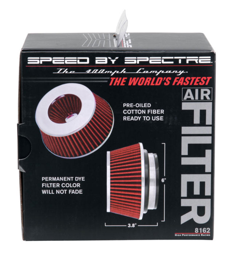 Spectre Adjustable Conical Air Filter 2-1/2in. Tall (Fits 3in. / 3-1/2in. / 4in. Tubes) - Red 8162