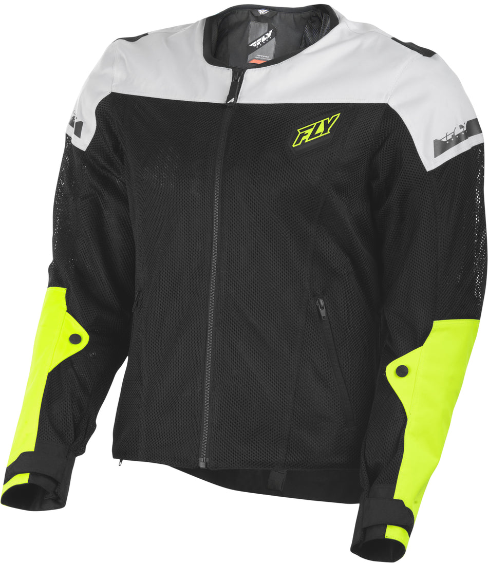 FLY RACING Flux Air Mesh Jacket Black/Hi-Vis Lg #6179 477-4075~4