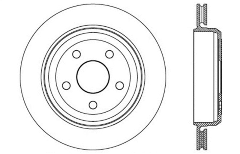 StopTech Slotted & Drilled Sport Brake Rotor 11-15 Jeep Grand Cherokee (Excludes SRT8) 127.58007L