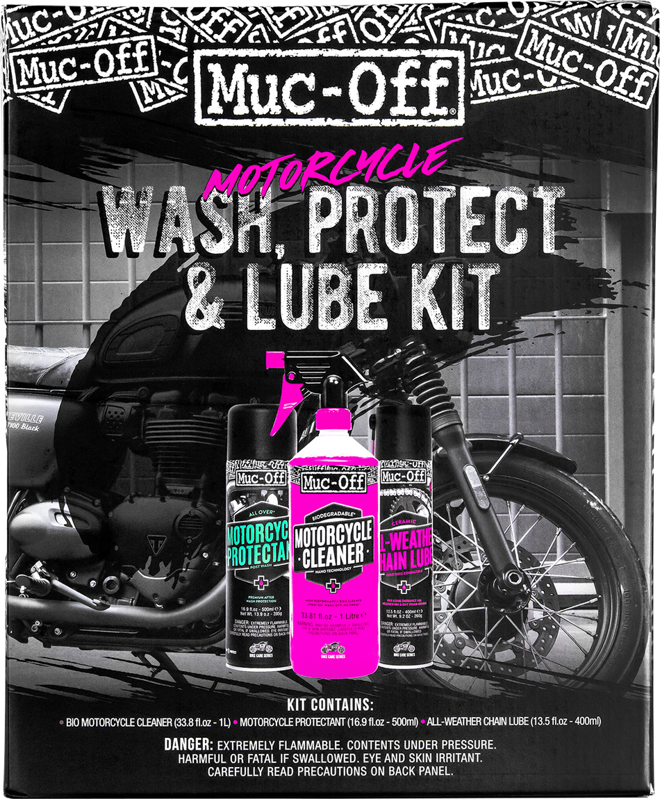 MUC-OFF USA Motorcycle Wash, Protect & Lube Kit 20095US