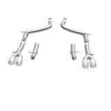MagnaFlow Axle-Back, SS, 2.5in, Quad Split Rear 3.5in Tip 2015 Dodge Challenger 3.6L V6 19218