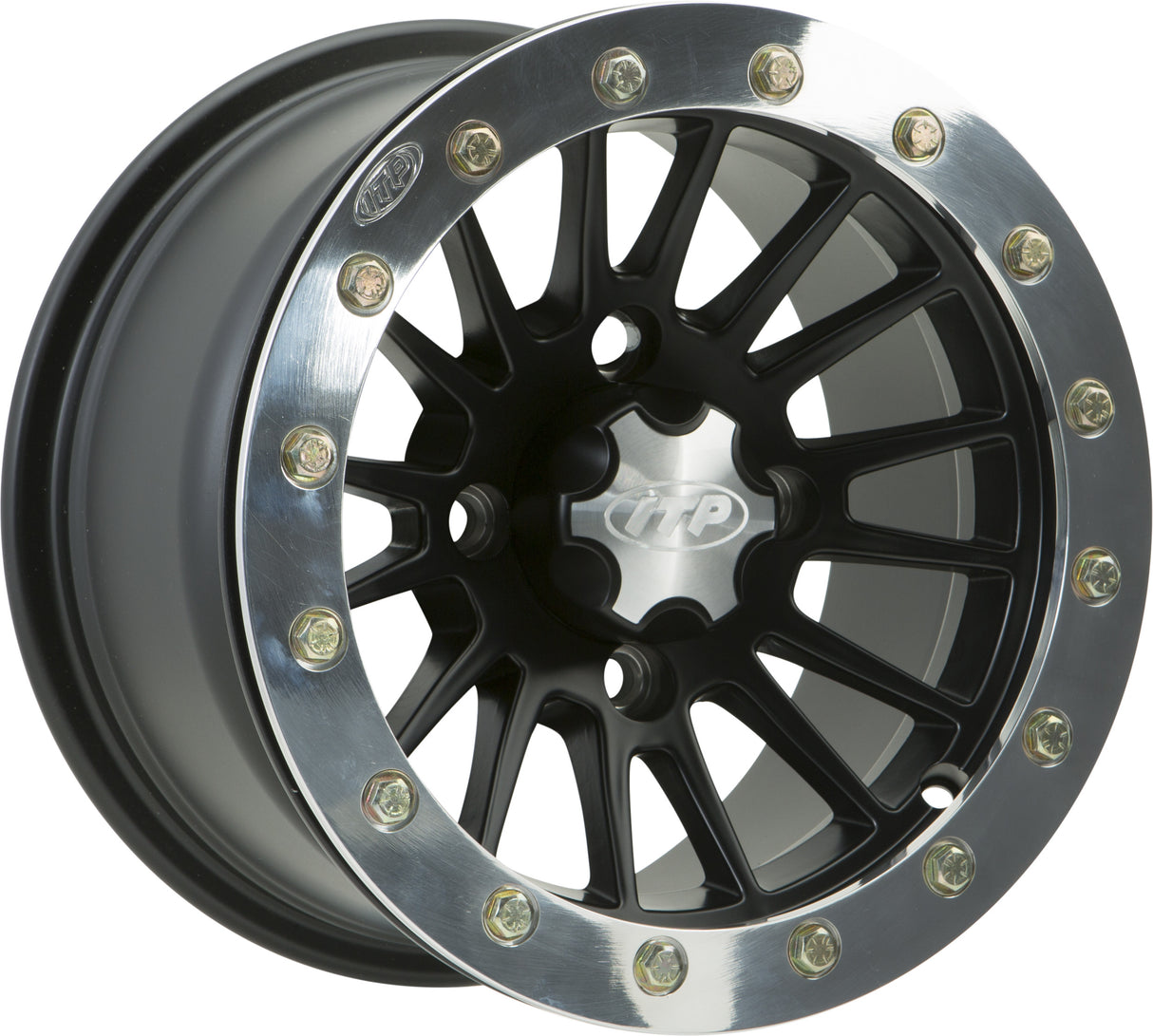 ITP Sd Sngl Bdlk 14x7 4/156 4+3 M.Blk - Polished Ring 1428651536B