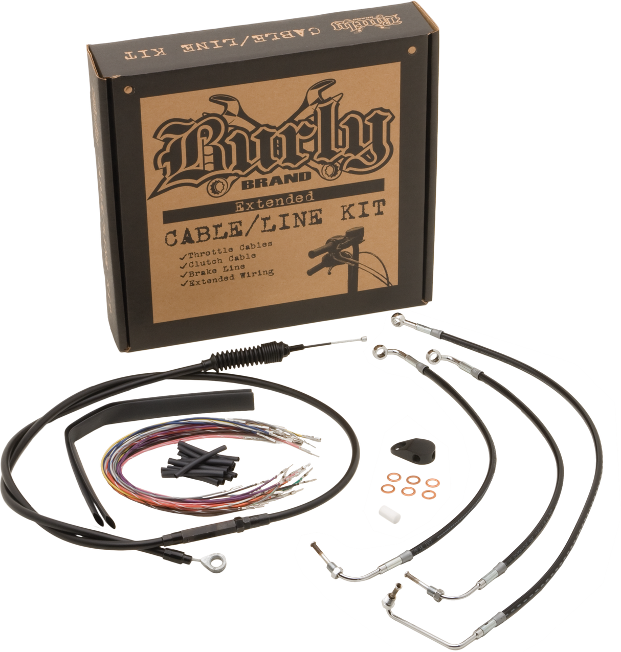 BURLY BRAND Burly Cntrl Kit 16" Ape Black Non-Abs B30-1261