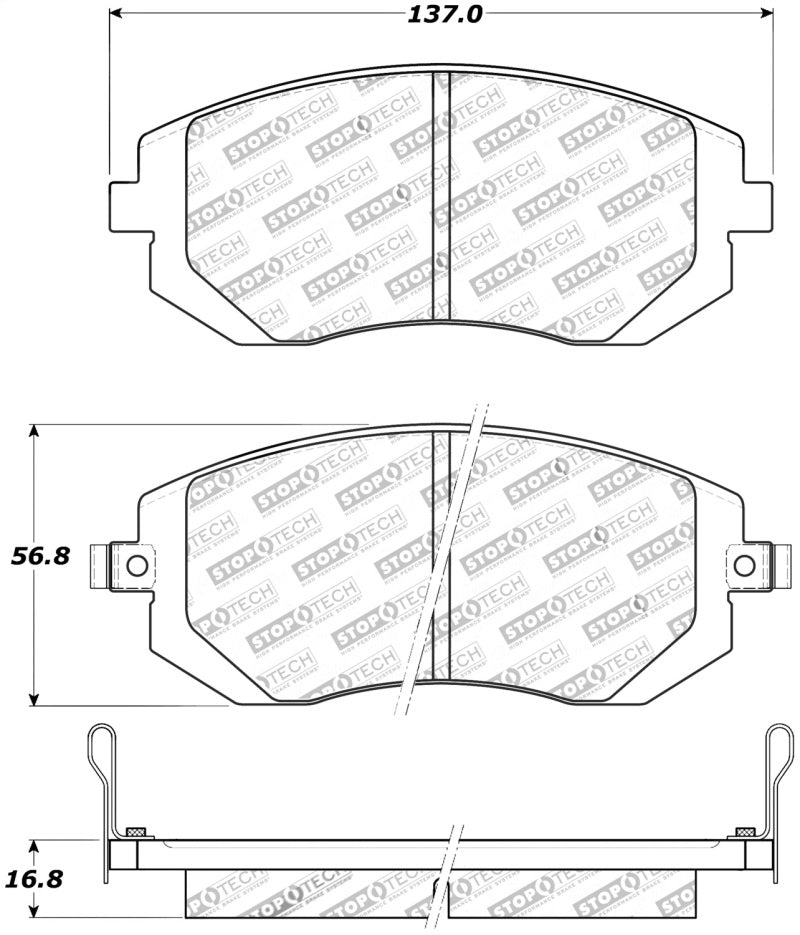 StopTech Street Touring 03-05 WRX/ 08 WRX Front Brake Pads 308.0929