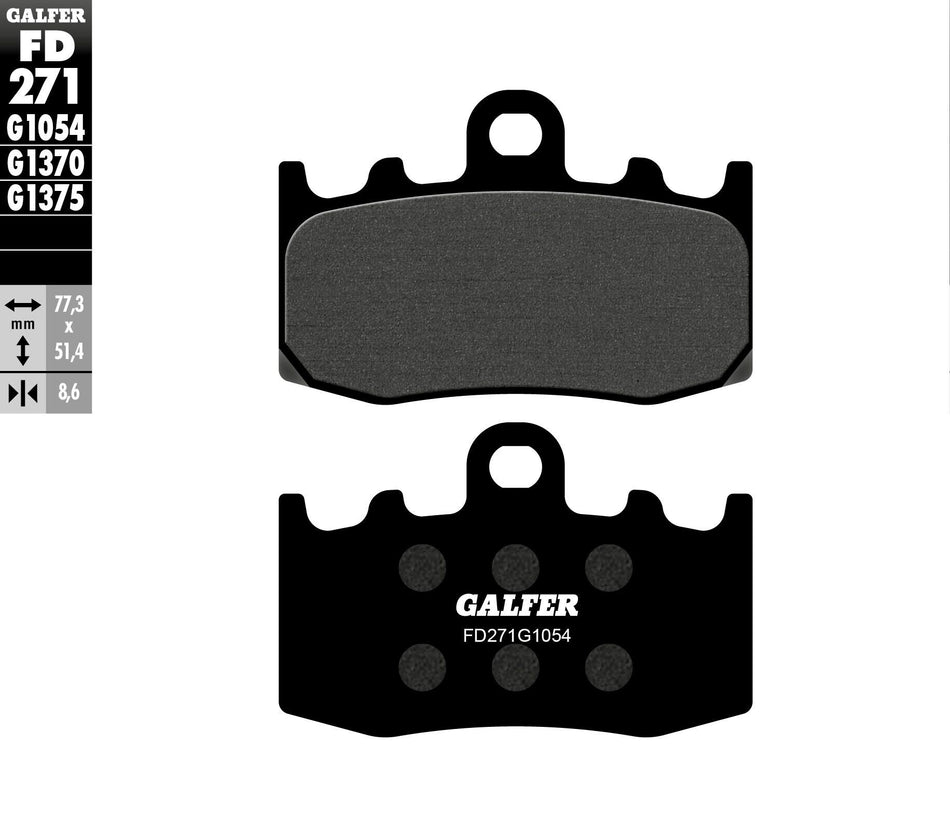 GALFER Brake Pads Semi Metallic Fd271g1054 FD271G1054