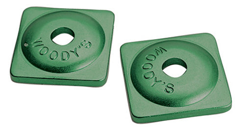 Woodys Square Aluminum Plate 7mm Green Bag Of 96 ASW3730B
