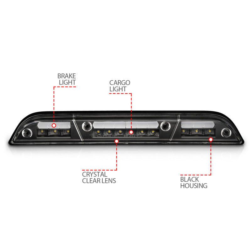ANZO 15-20 Ford F-250 - F-550 LED Third Brake Light - Black Housing/Clear Lens 531111