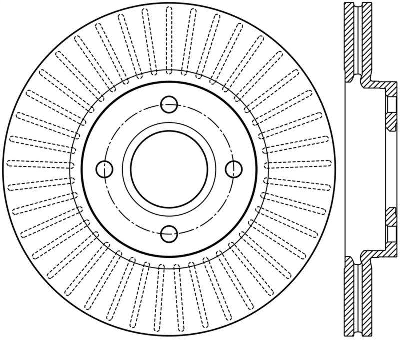 StopTech 2014 Ford Fiesta Right Front Disc Slotted Brake Rotor 126.61110SR