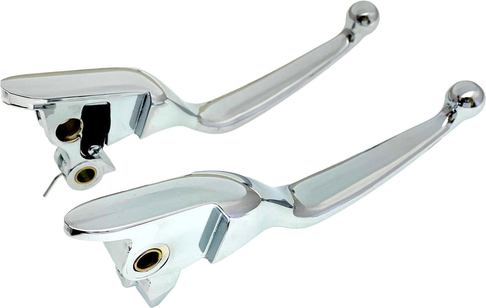 HARDDRIVE Smooth Lever Set Chrome Flt `21-Up Cbl Clutch 53840