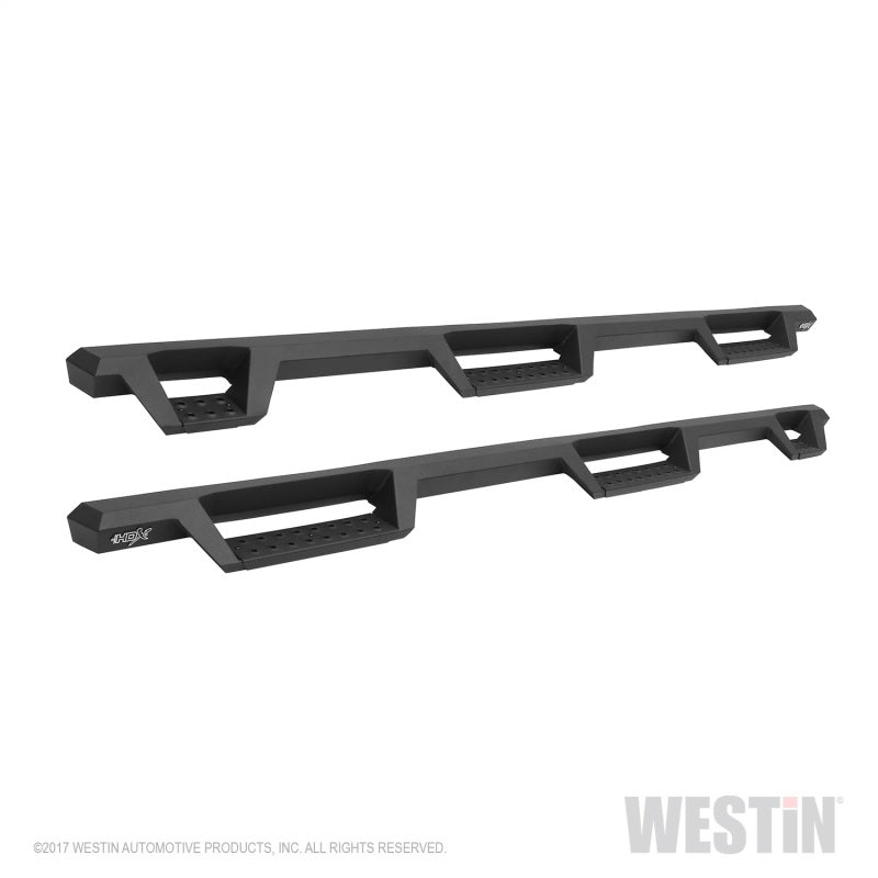 Westin 99-16 Ford F-250/350/450/550 CC (6.75ft Bed) HDX Drop Whl to Whl Nerf Step Bars - Text Blk 56-534015