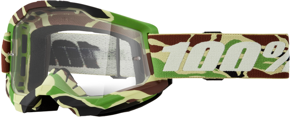 100% Strata 2 Goggle War Camo Clear Lens 50027-00024