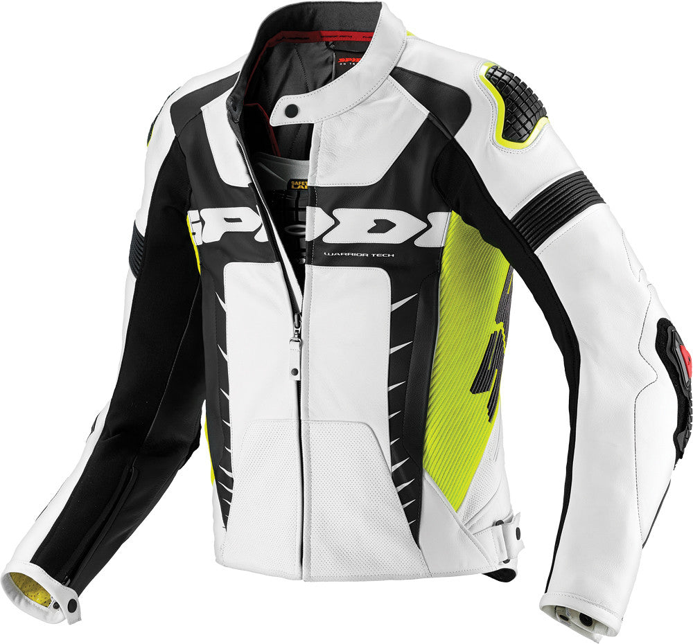SPIDI Warrior Pro Leather Jacket Black/Flo. Yellow E56/Us46 P144-486-56