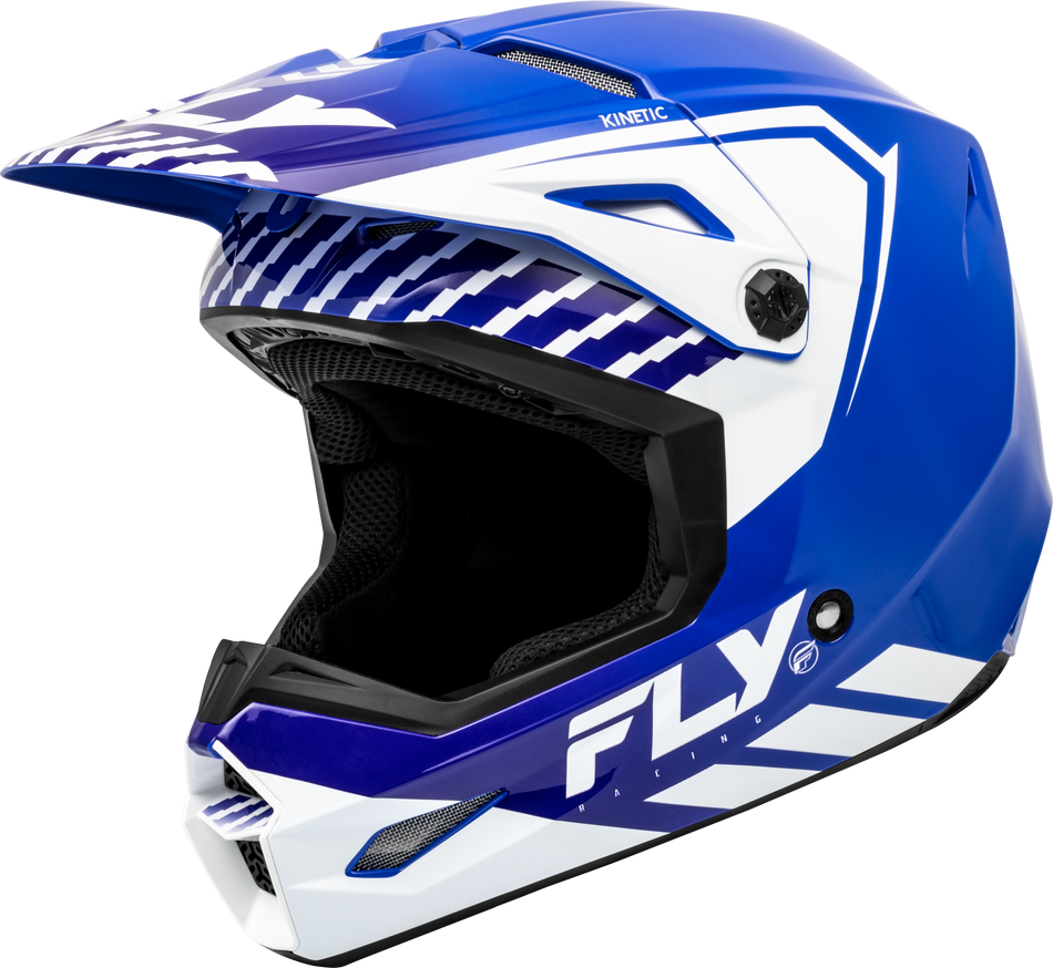 FLY RACING Youth Kinetic Menace Helmet Blue/White Yl F73-8656YL