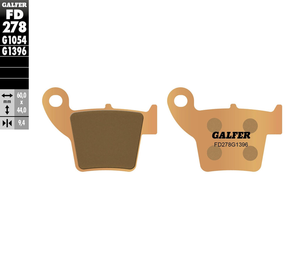 GALFER Brake Pads Sintered Fd278g1396 FD278G1396