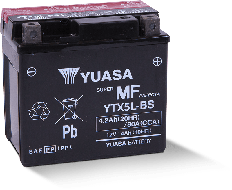 Yuasa YTX5L-BS Maintenance Free AGM 12 Volt Battery (Bottle Supplied) YUAM32X5B