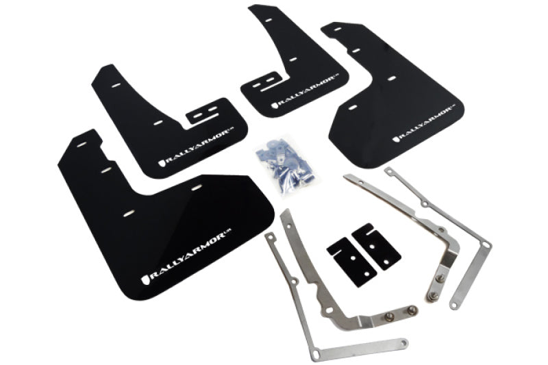 Rally Armor 2015-2016 VW Golf R UR Black Mud Flap w/ White Logo MF40-UR-BLK/WH