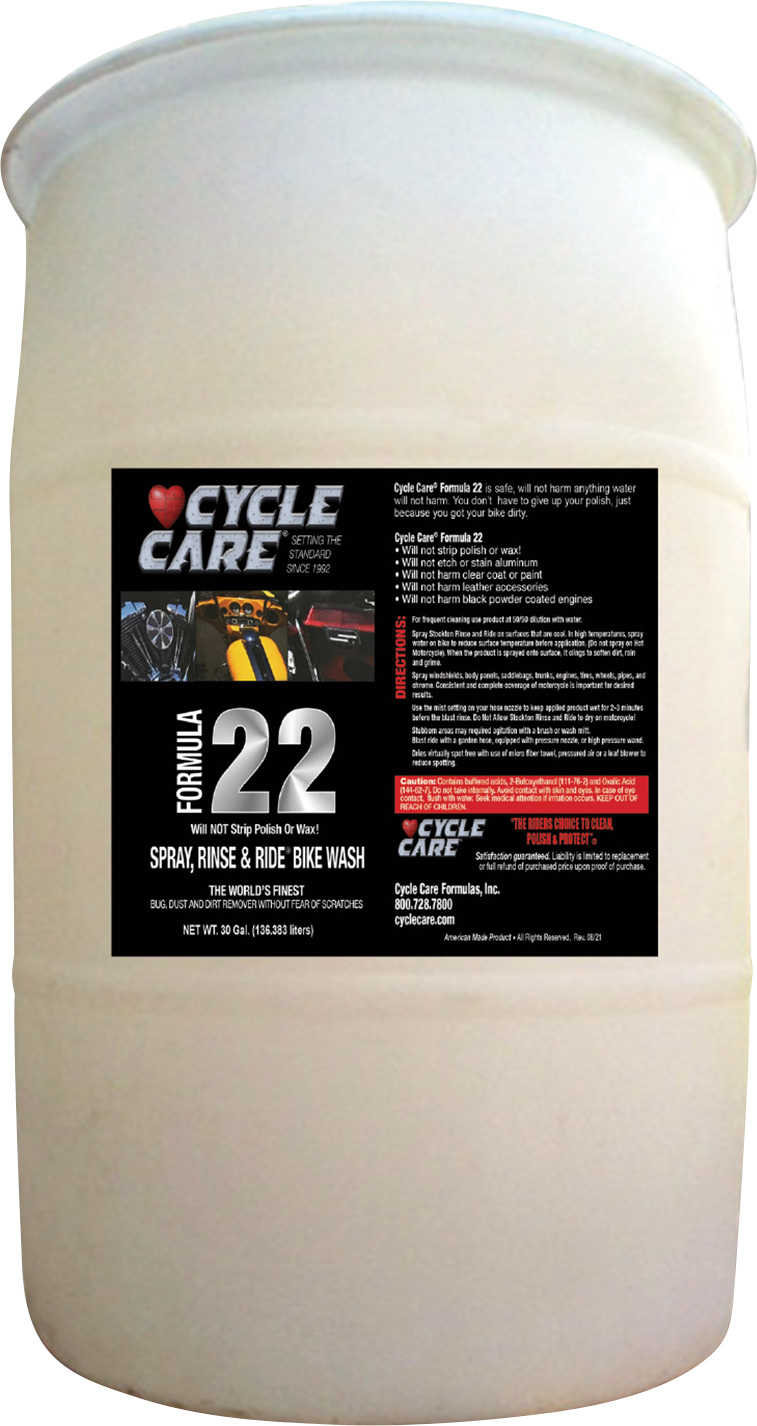 FÓRMULAS PARA EL CUIDADO DE LAS BICICLETAS Fórmula 22 Spray &amp; Ride - 30 gal EE.UU. 22030 