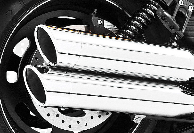 FREEDOM Rolled Edge Slip-On Chrome W/Chrome Tip Vrod HD00335